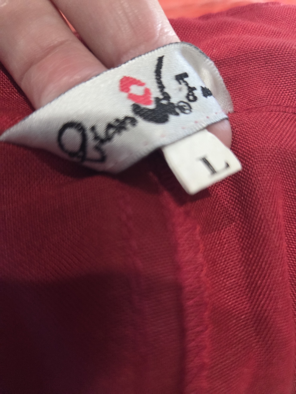 QIAN FANG VINTAGE WOMENS RED MANDIRIAN EMBROIDERED TOP. SIZE SMAL - Picture 8 of 13